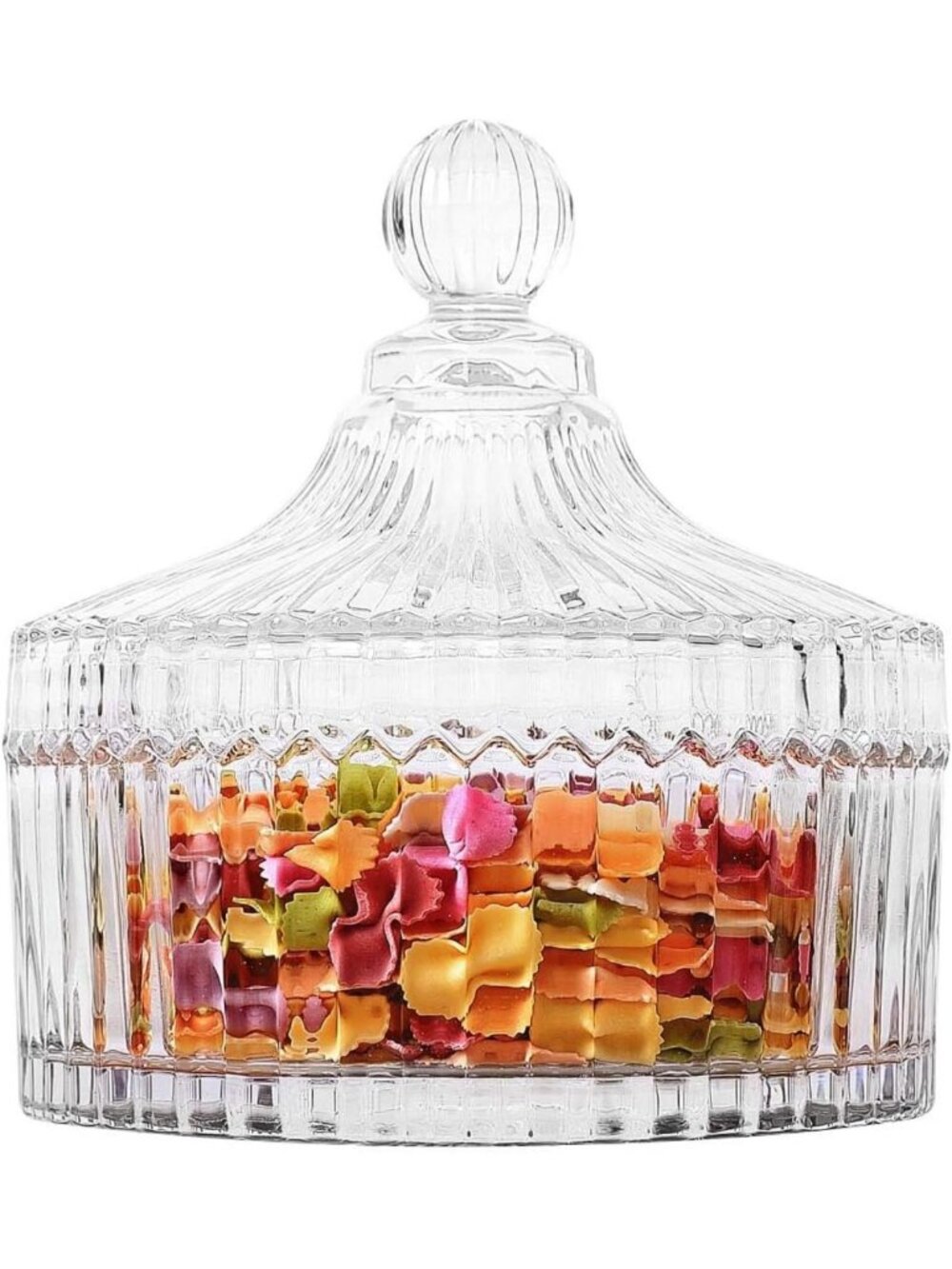 Clear 14oz Glass Candy Dish with Lid - Cute Small Jar for Office Desk Decor